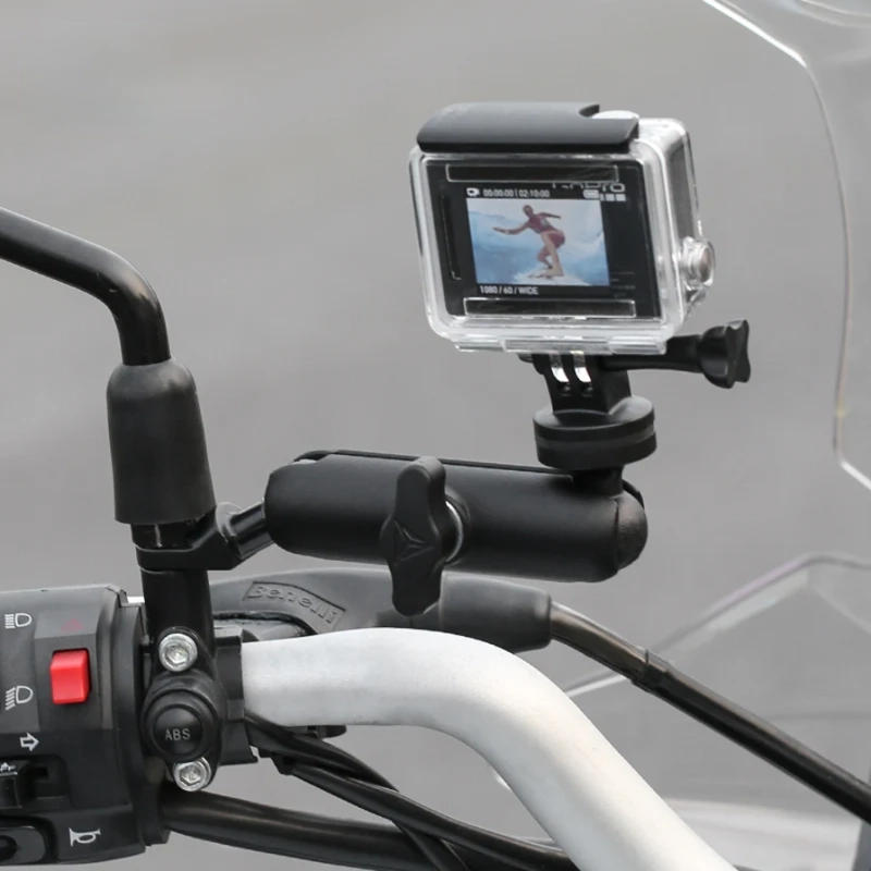 Motowolf Action Camera Holder for Motorcycle Handlebar and Mirror Mount