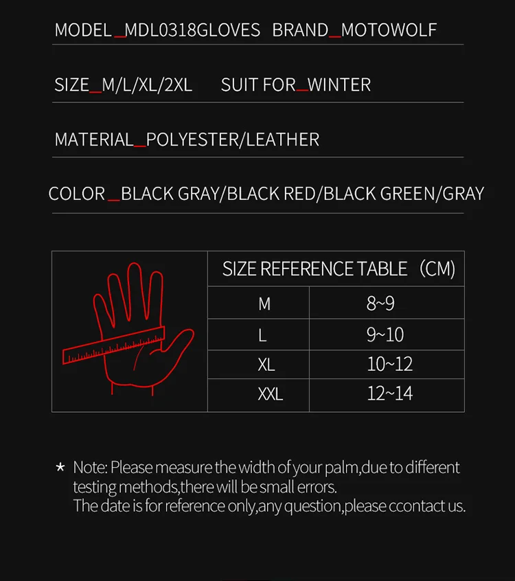Motowolf Winter Motorcycle Gloves MDL0318 - Image 6